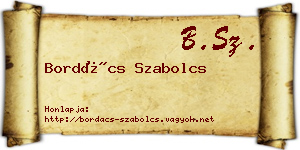 Bordács Szabolcs névjegykártya