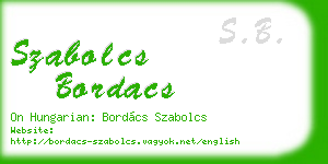 szabolcs bordacs business card